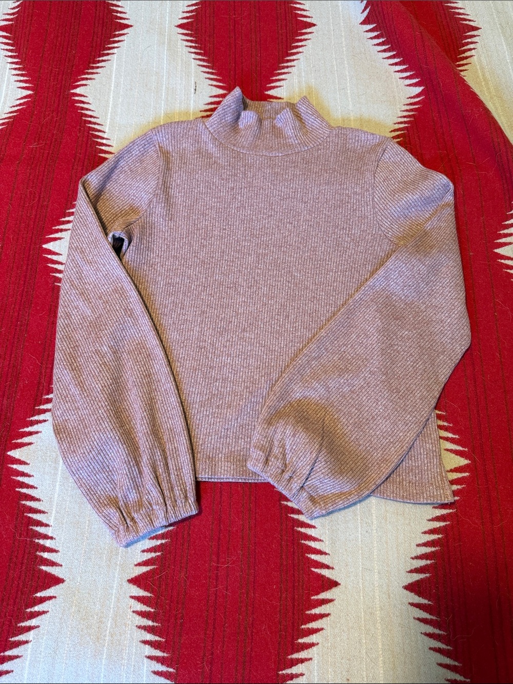Madewell Women’s Medium Ribbed Mock Neck Sweater - Mauve Pink